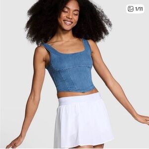 VS Pink Denim Corset Style Bralette Top